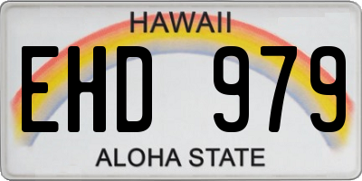 HI license plate EHD979
