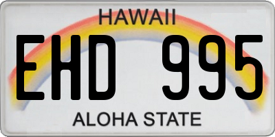 HI license plate EHD995