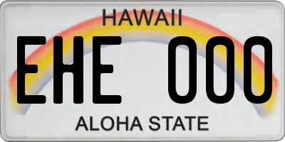 HI license plate EHE000