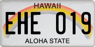 HI license plate EHE019