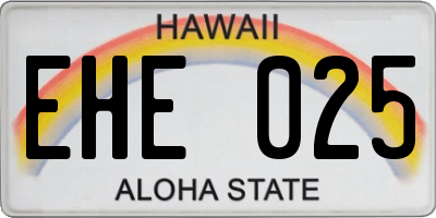 HI license plate EHE025