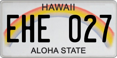 HI license plate EHE027