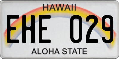 HI license plate EHE029