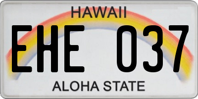 HI license plate EHE037
