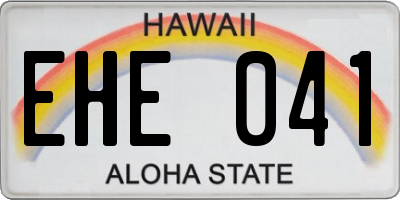 HI license plate EHE041