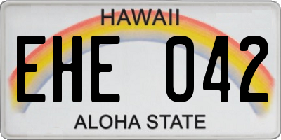 HI license plate EHE042