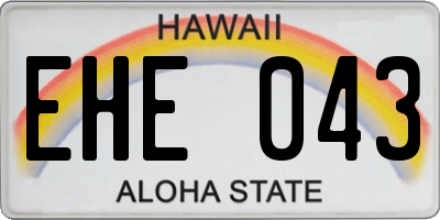 HI license plate EHE043