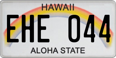 HI license plate EHE044
