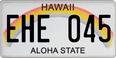 HI license plate EHE045