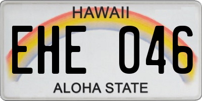 HI license plate EHE046