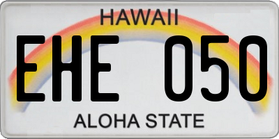 HI license plate EHE050