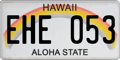 HI license plate EHE053