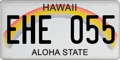HI license plate EHE055