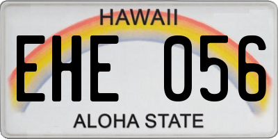 HI license plate EHE056