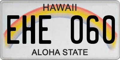 HI license plate EHE060
