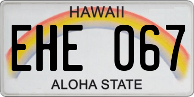 HI license plate EHE067