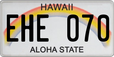 HI license plate EHE070