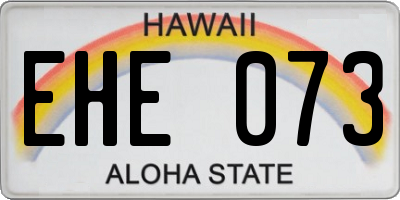HI license plate EHE073