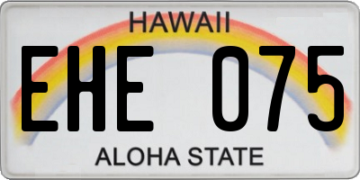 HI license plate EHE075