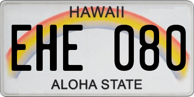 HI license plate EHE080