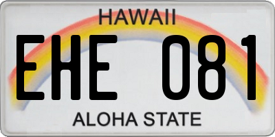 HI license plate EHE081