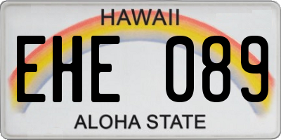 HI license plate EHE089