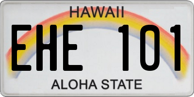 HI license plate EHE101