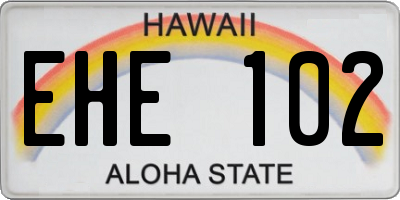 HI license plate EHE102
