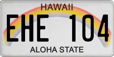 HI license plate EHE104