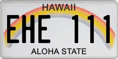 HI license plate EHE111