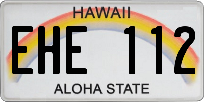 HI license plate EHE112