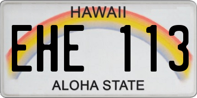 HI license plate EHE113