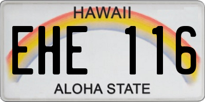HI license plate EHE116