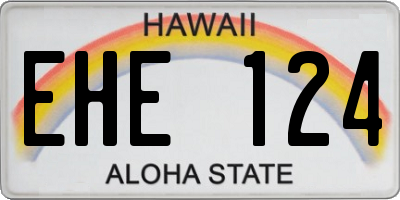 HI license plate EHE124