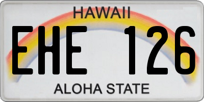 HI license plate EHE126