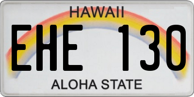 HI license plate EHE130