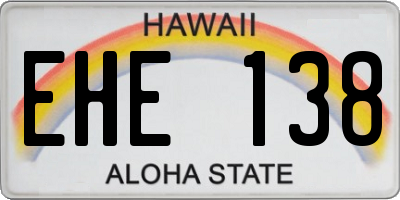 HI license plate EHE138