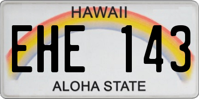 HI license plate EHE143