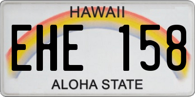 HI license plate EHE158