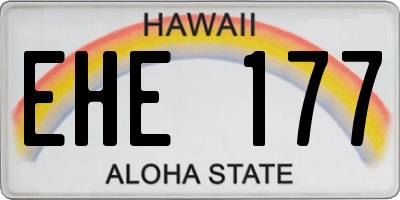 HI license plate EHE177