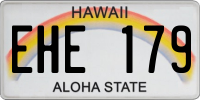 HI license plate EHE179