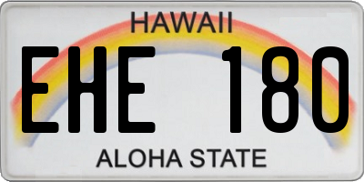 HI license plate EHE180