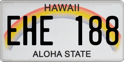 HI license plate EHE188