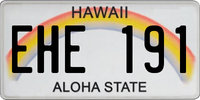 HI license plate EHE191