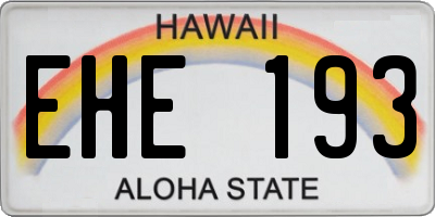 HI license plate EHE193