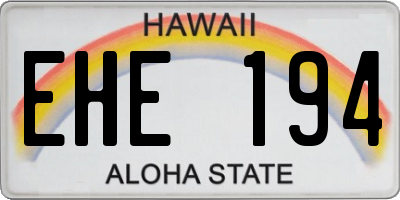 HI license plate EHE194
