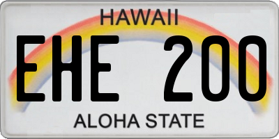 HI license plate EHE200