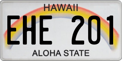 HI license plate EHE201