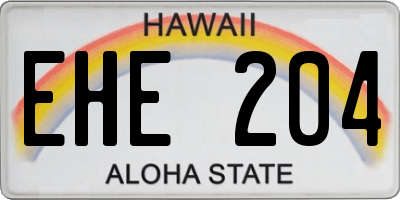 HI license plate EHE204