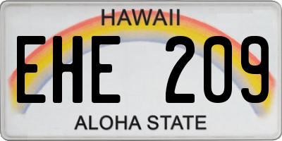 HI license plate EHE209